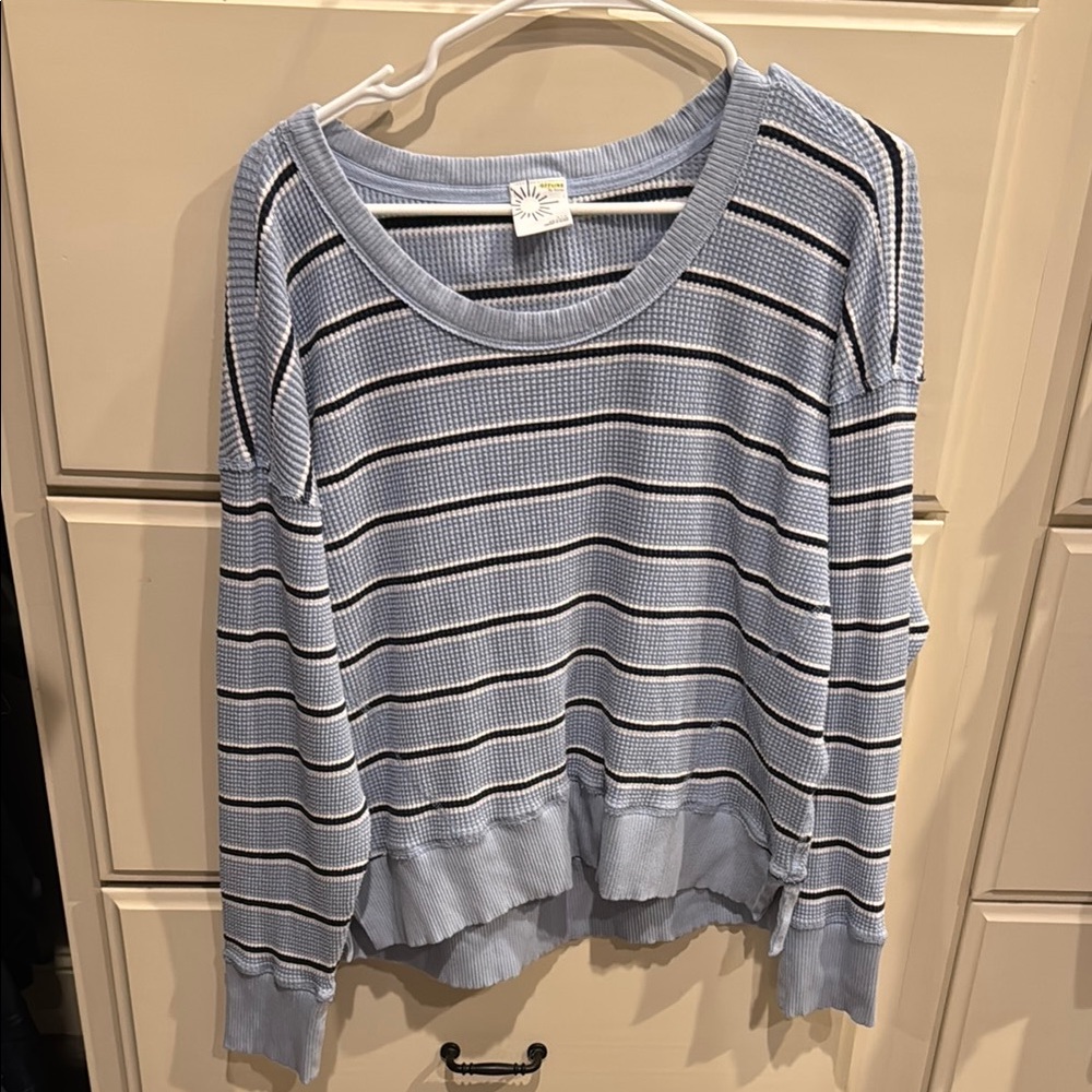 Aerie Blue Striped Sweatshirt